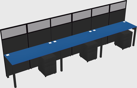 Shared rectangular cubicle