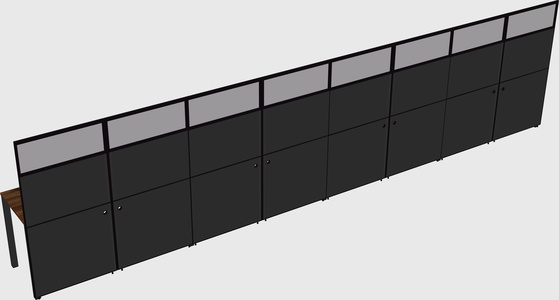 Shared rectangular cubicle