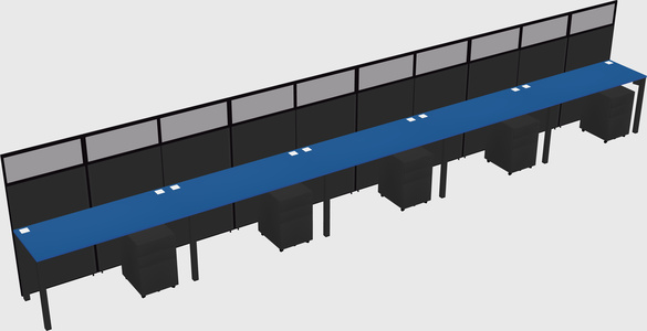 Shared rectangular cubicle
