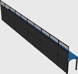 Shared rectangular cubicle