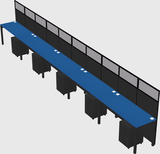 Shared rectangular cubicle