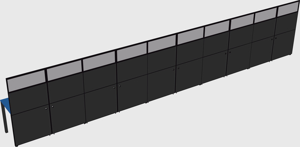 Shared rectangular cubicle