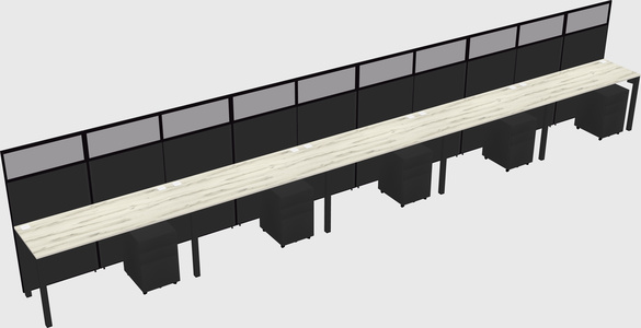 Shared rectangular cubicle