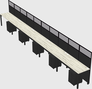 Shared rectangular cubicle