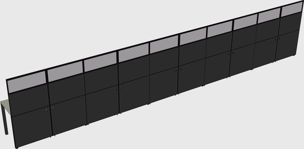 Shared rectangular cubicle