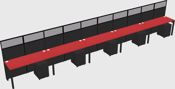 Shared rectangular cubicle