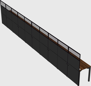 Shared rectangular cubicle