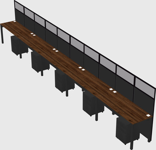 Shared rectangular cubicle
