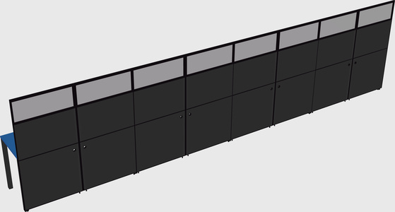 Shared rectangular cubicle