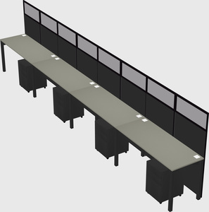 Shared rectangular cubicle