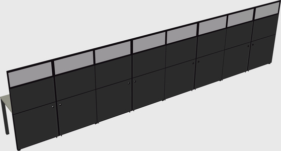 Shared rectangular cubicle