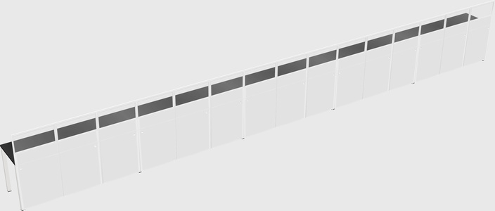 Shared rectangular cubicle