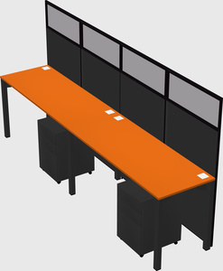 Shared rectangular cubicle