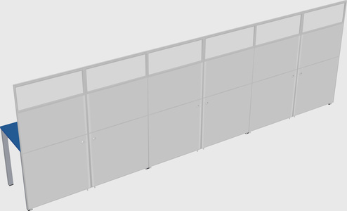 Shared rectangular cubicle