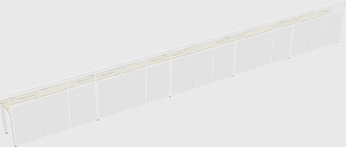 Shared rectangular cubicle