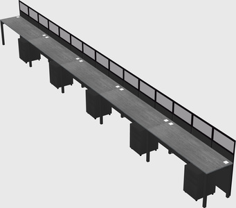 Shared rectangular cubicle