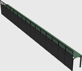 Shared rectangular cubicle