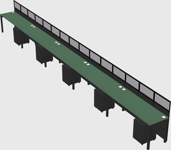 Shared rectangular cubicle
