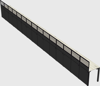 Shared rectangular cubicle