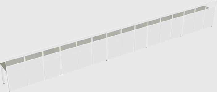 Shared rectangular cubicle