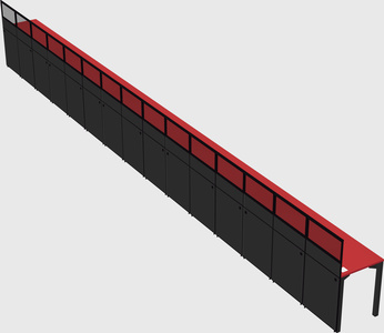 Shared rectangular cubicle