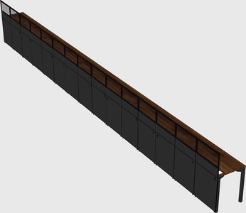Shared rectangular cubicle