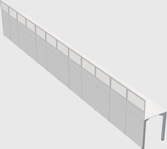 Shared rectangular cubicle