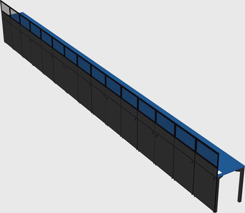 Shared rectangular cubicle