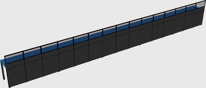 Shared rectangular cubicle