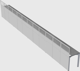 Shared rectangular cubicle