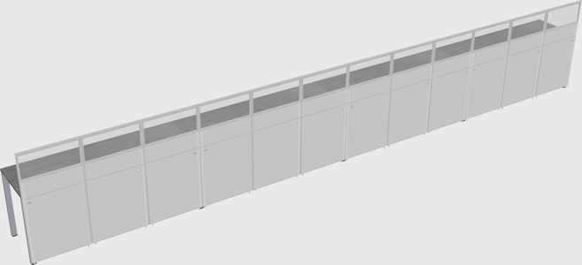 Shared rectangular cubicle