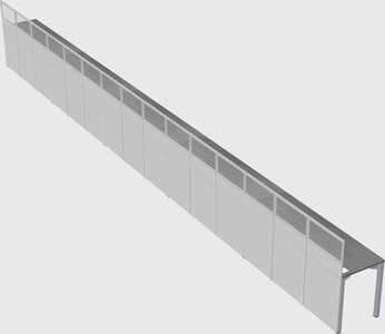 Shared rectangular cubicle