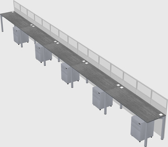 Shared rectangular cubicle