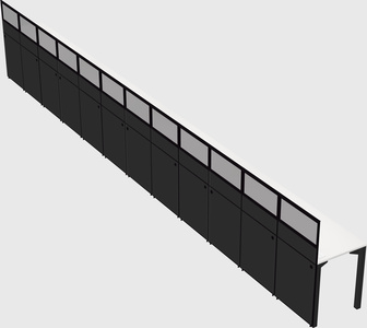 Shared rectangular cubicle