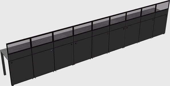 Shared rectangular cubicle