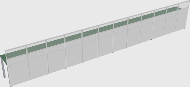 Shared rectangular cubicle
