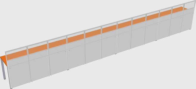 Shared rectangular cubicle