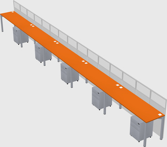 Shared rectangular cubicle
