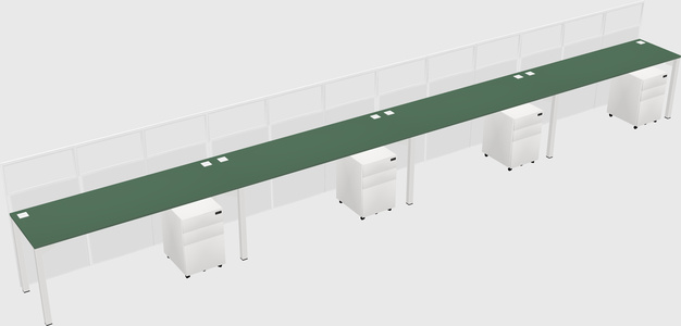 Shared rectangular cubicle