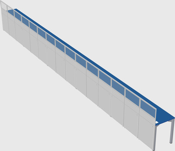 Shared rectangular cubicle