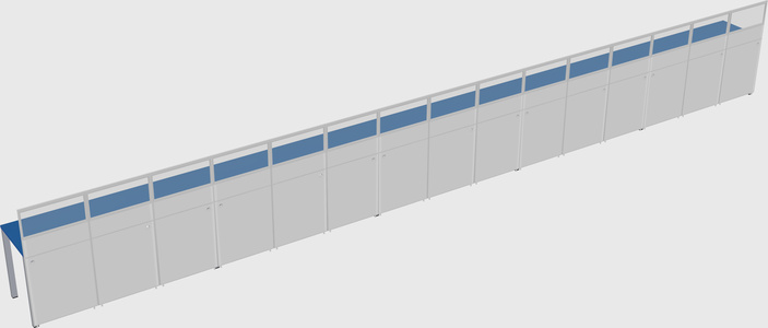Shared rectangular cubicle