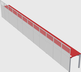 Shared rectangular cubicle