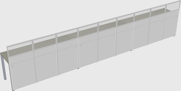 Shared rectangular cubicle