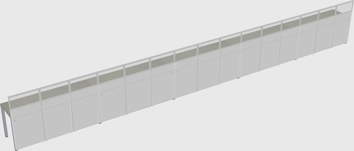 Shared rectangular cubicle