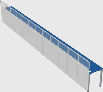 Shared rectangular cubicle