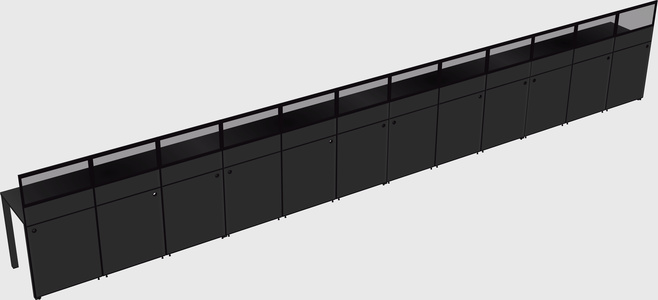 Shared rectangular cubicle