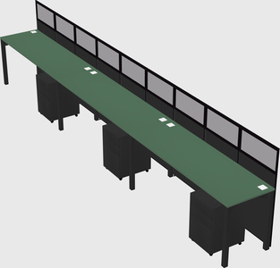 Shared rectangular cubicle