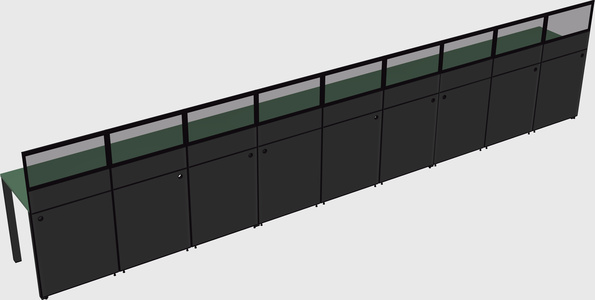 Shared rectangular cubicle