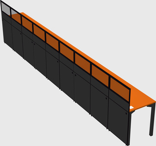 Shared rectangular cubicle
