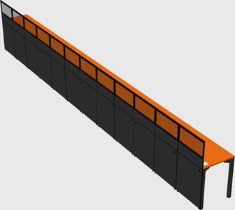 Shared rectangular cubicle